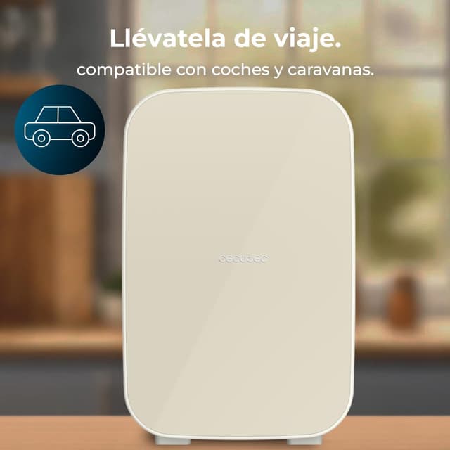 Detalle de Cecotec Frigorifero Piccolo Bolero MiniCooling 10L Bahamas Rosa con freddo e caldo