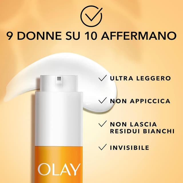 Detalle de Olay Vitamin C Brighten & Glow 3in1 Fluido Idratante SPF50+ (50 ml) – crema/primer con niacinamide