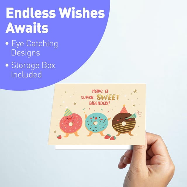 Detalle de Sweetzer & Orange S&O Box of Birthday Cards with Envelopes (Bulk 24, 4x5.5")