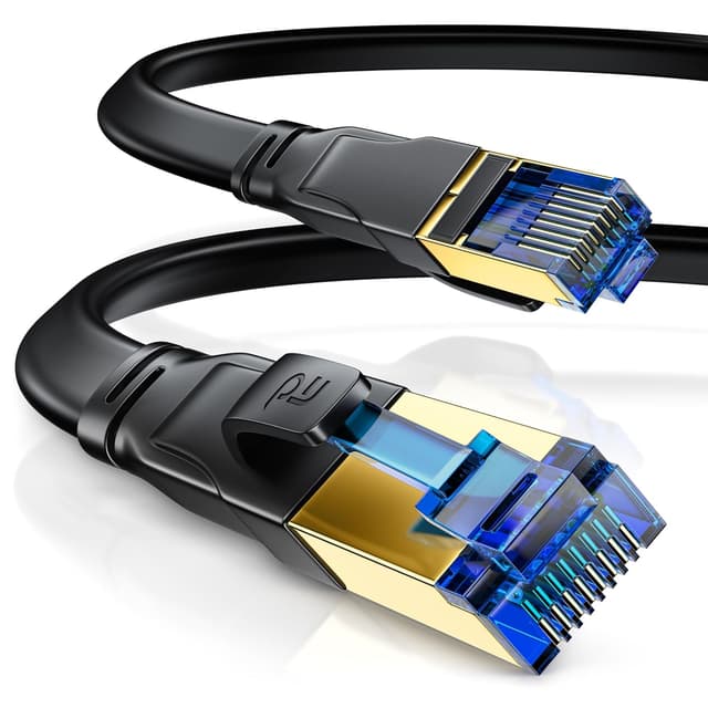 Detalle de CSL CSL 7,5m CAT 8 Netzwerkkabel (Flachband) für 40 Gbit/s mit RJ45 – schwarz