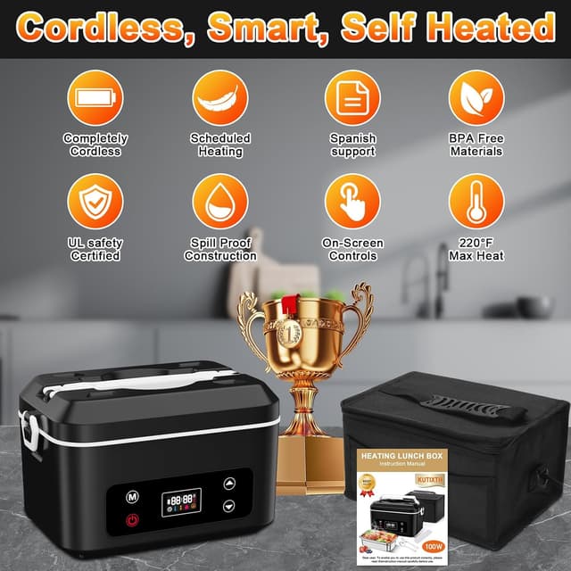 Detalle 2 de Cordless heated lunch box 24000mAh