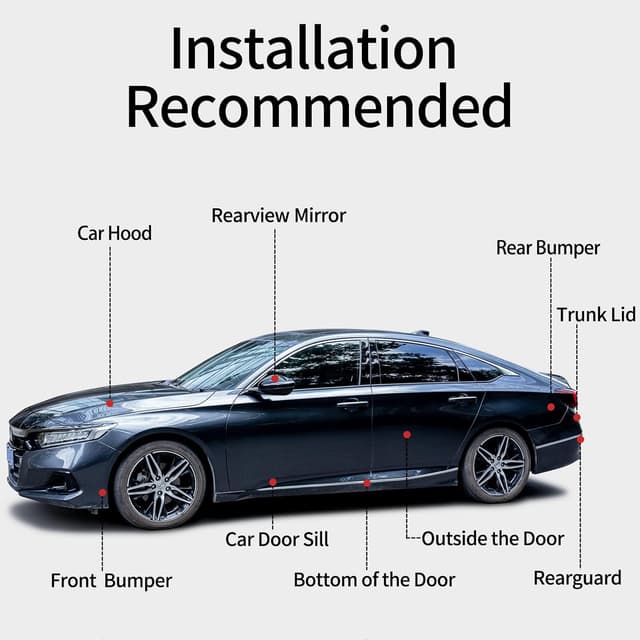 Detalle de Spurtar Chrom Autofolie Schwarz glänzend (10 cm x 6 m) selbstklebend – Vinyl-Lackschutz für Chromleisten