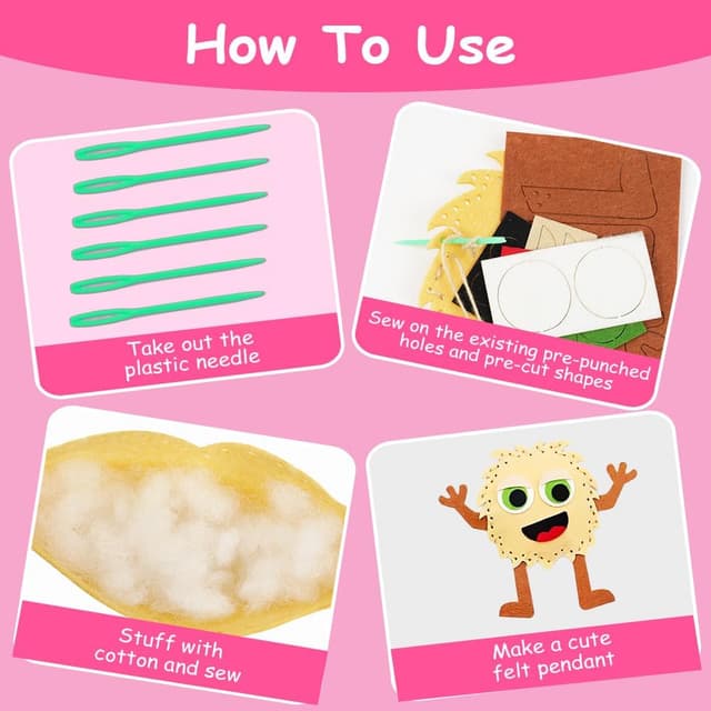 Detalle de Vicloon 12 pcs kit de couture enfant en feutre (à partir de 6 ans)