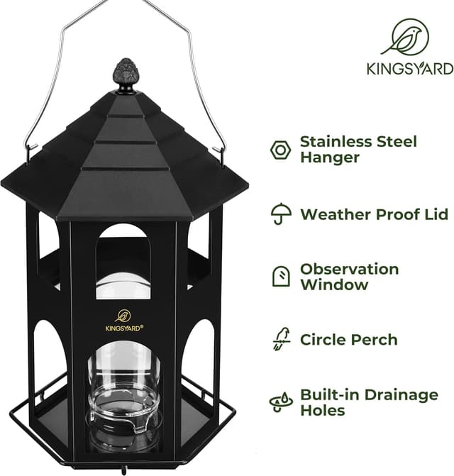 Detalle de Kingsyard metal bird feeder 4 lb capacity