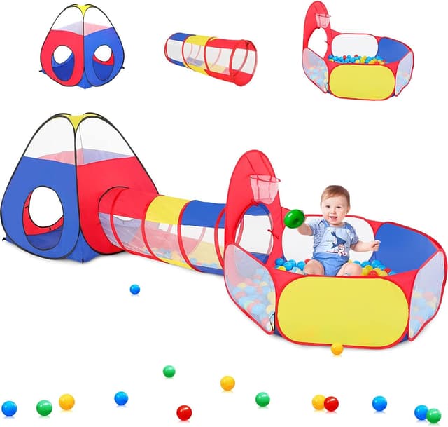 Detalle de PigPigPen 3 in 1 Kids Play Tent with Tunnel