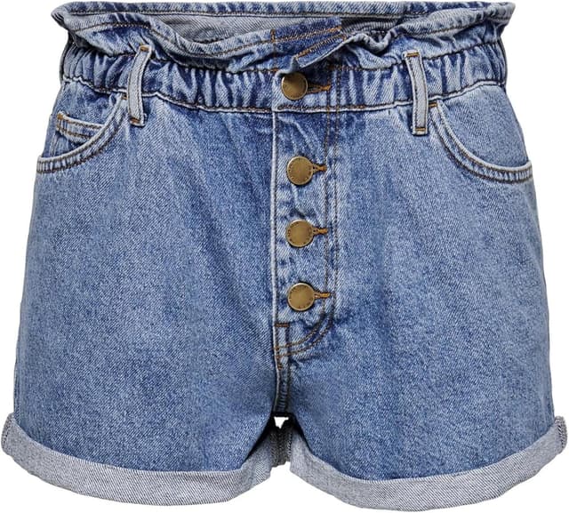 Detalle de ONLY Women’s Onlcuba Life Paperbag DNM Shorts (Denim Medium Blue)