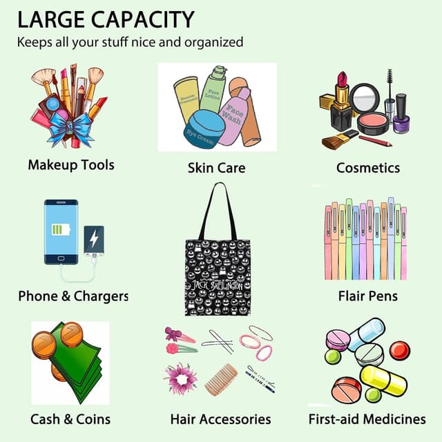 Thumbnail 2 de FOTAP Jack Skellington Tote Bag