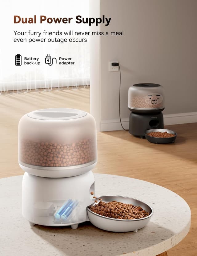 Detalle 2 de FEELNEEDY Automatic Cat Feeder with App Control (3L) – WiFi 2.4GHz, up to 10 meals/day
