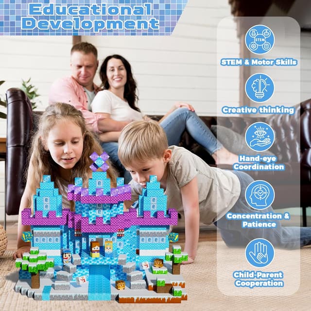 Detalle 2 de GraceDuck Costruzioni Magnetiche “Castello Congelato” – 150 cubi magnetici