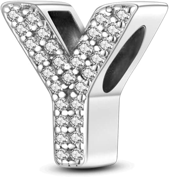 Detalle 2 de QIKAOLA ciondolo charms in argento Sterling 925 lettera (A–Z) per bracciali e collane stile Pandora