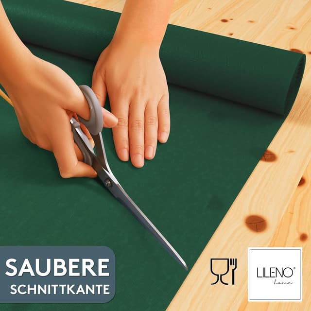 Detalle de LILENO HOME Tischdeckenrolle 1,10 x 25 m – grüne Vlies-Einweg-Tischdecke als Rolle