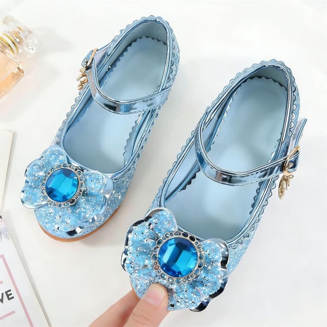 Detalle de FStory&Winyee Mädchen-Prinzessin-Sandalen mit Absatz für Party & Kostüm (z. B. Elsa-Look), Blau