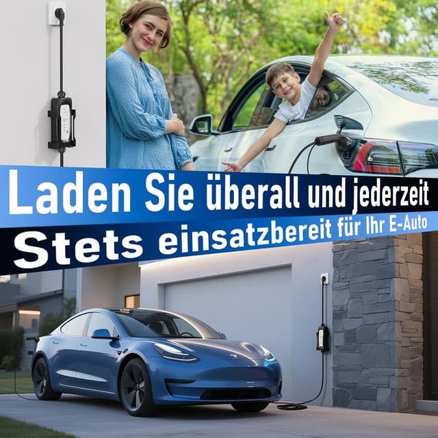 Thumbnail 6 de EVIEUN Typ 2 Ladekabel Schuko 3,6 kW (1-phasig, 9 m) – 4-stufige Stromregelung, IEC 62196-2