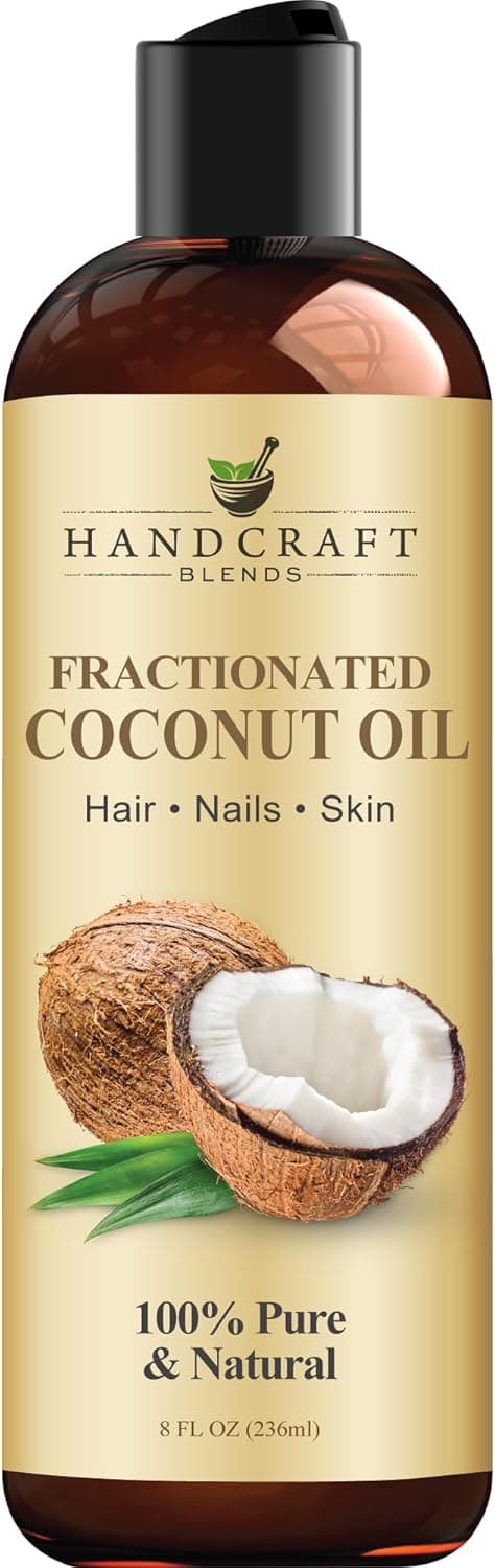 Detalle de Handcraft Blends Fractionated Coconut Oil (236 ml) – 100% pure, hexane-free carrier oil for hair & body
