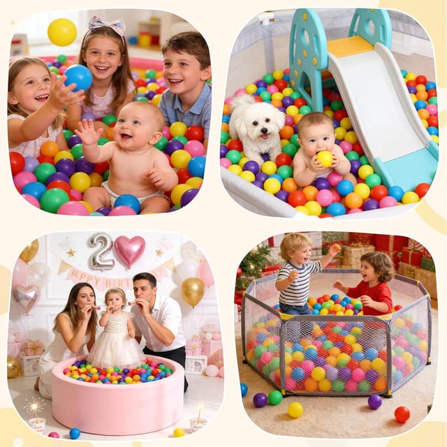 Thumbnail 5 de Hovenlay Plastic Crush-Resistant Balls for Kids 7 Bright Colors Toy Storage