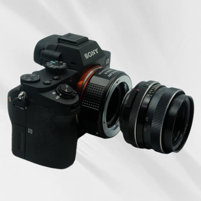 Detalle de PHOLSY Objektivadapter für Rollei QBM auf Sony E-Mount (kompatibel u. a. mit a7, a6000, NEX, ZV-E10)