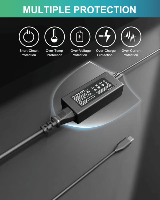 Detalle 1 de 45W USB C Laptop Charger Universal for Chromebooks