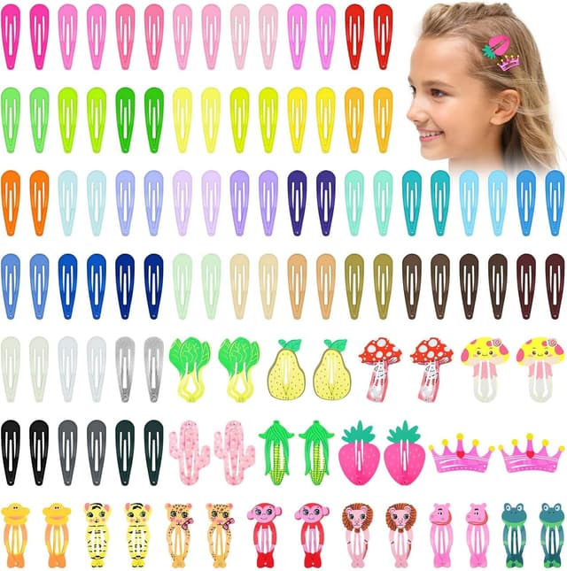 Detalle de LOPHE BB lot de 110 barrettes à cheveux en métal (pinces plates) pour fille
