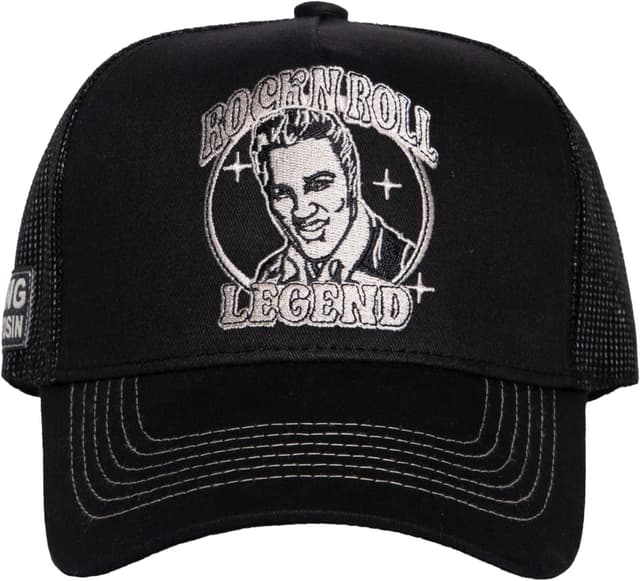 Detalle 2 de King Kerosin Herren Trucker Cap „Rock’n’roll Legend“ im Vintage-Look mit Stickerei