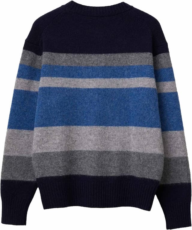 Detalle de United Colors of Benetton Maglia Uomo in 100% lana vergine con girocollo e righe 103mk10ar