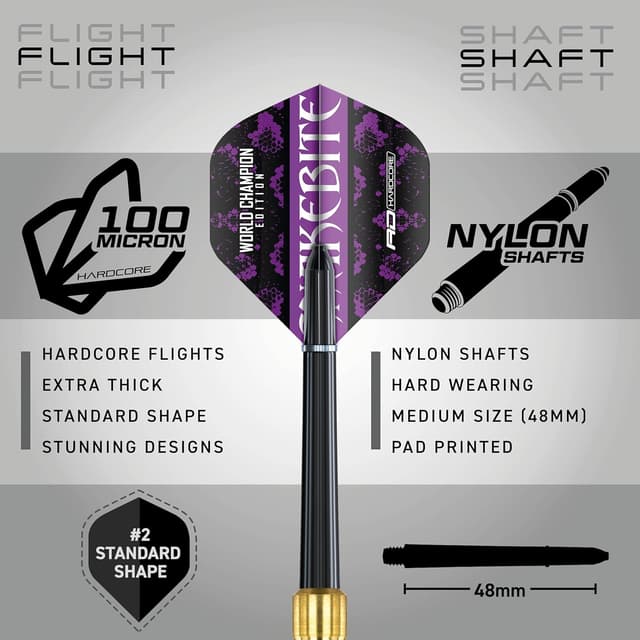 Thumbnail 2 de RED DRAGON Peter Wright Snakebite freccette in ottone