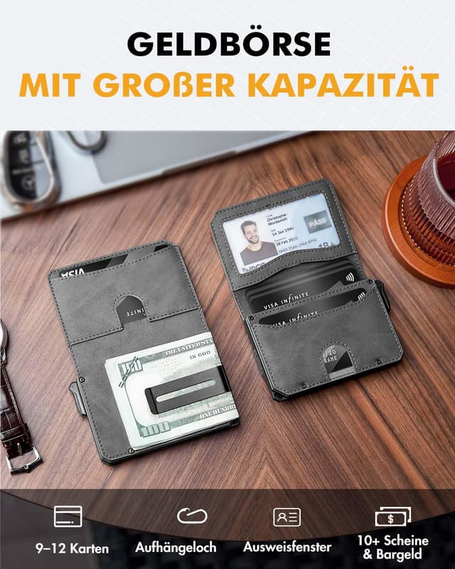Thumbnail 6 de MYSHION Geldbörse Herren Slim mit 12 Karten