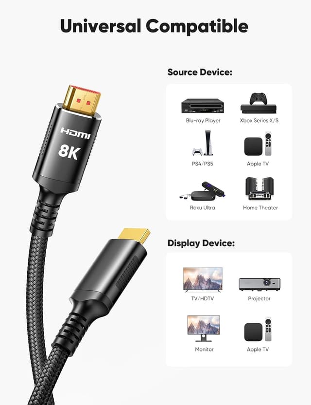 Thumbnail 6 de Snowkids 8K Certified HDMI 2.1 Cable 10 ft