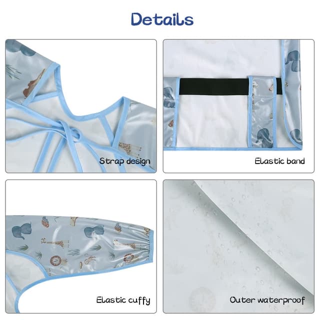 Detalle 2 de Vicloon Ärmellätzchen wasserfest fürs Hochstuhl 6 Monate