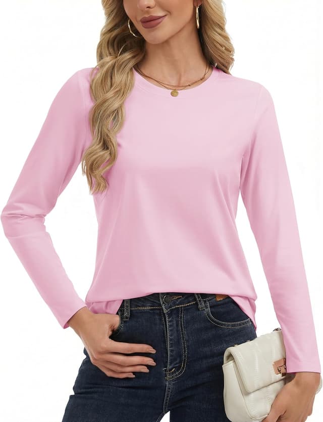 Detalle 2 de TACVASEN Women's Long Sleeve Cotton Top
