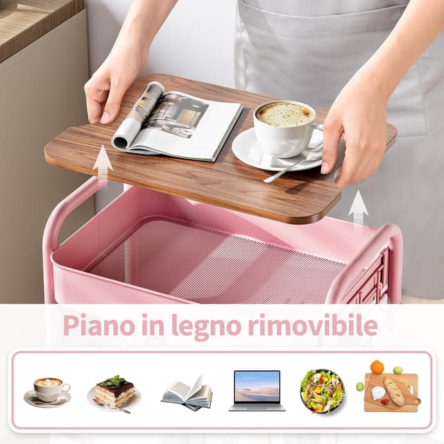 Detalle 2 de KINGRACK Carrello Portatutto 44x30,5x79 cm