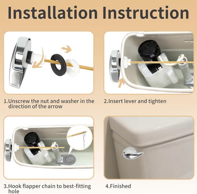 Thumbnail 6 de jamini Universal Side Mount Toilet Handle Kit 6.9" đźš˝
