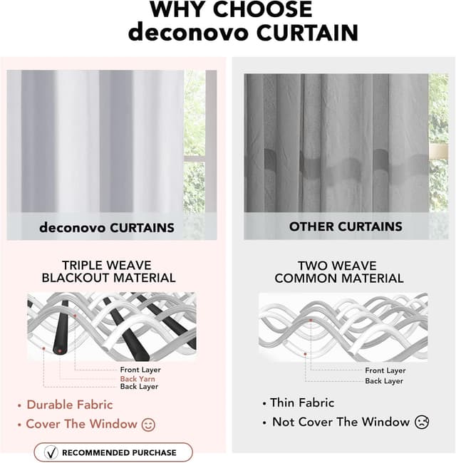 Thumbnail 6 de Deconovo Rideaux occultants 140x300 cm 🪟