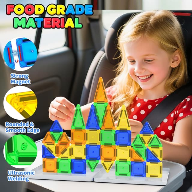 Detalle de 42pc magnetic tiles travel set