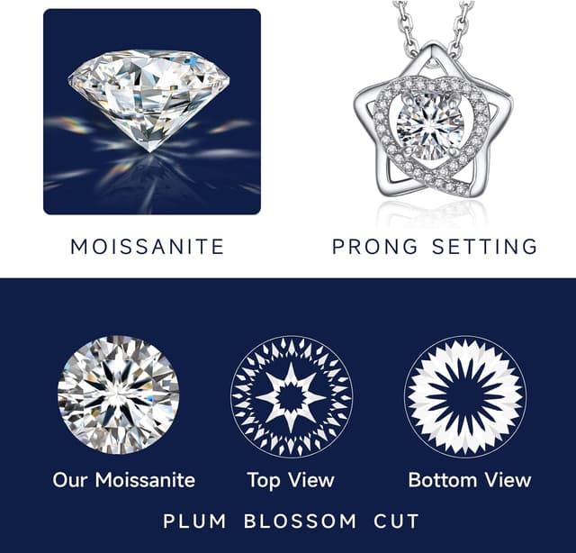 Detalle de MomentWish moissanite necklace 1-2 carat