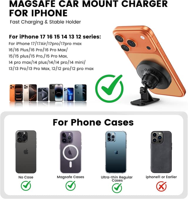 Thumbnail 4 de MagSafe Car Mount Charger 15W Wireless Car Charger