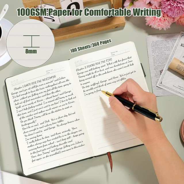 Thumbnail 4 de A5 leather journal with 360 pages