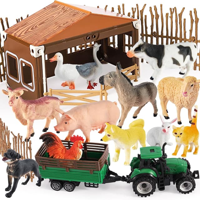 Thumbnail 6 de BUYGER Kids Farm Animals set with fence 🐥