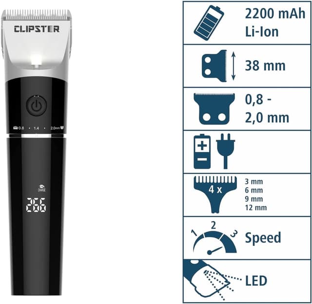 Detalle 2 de Clipster DeloX tosatrice a batteria 38 mm