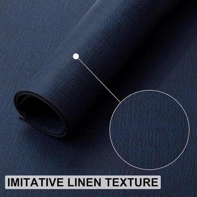 Detalle de homing Faux Leather Heat Resistant Placemats (6-Pack) – Waterproof, Wipeable Dining Mats in Dark Navy Blue