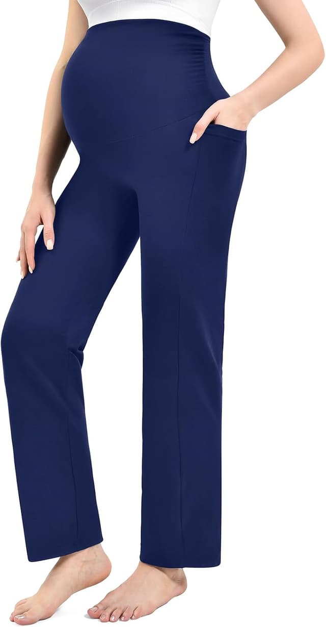 Thumbnail 6 de Walifrey Umstandshose Damen Weites Bein mit Taschen – bequeme Schwangerschaftsmode mit stützendem Bund