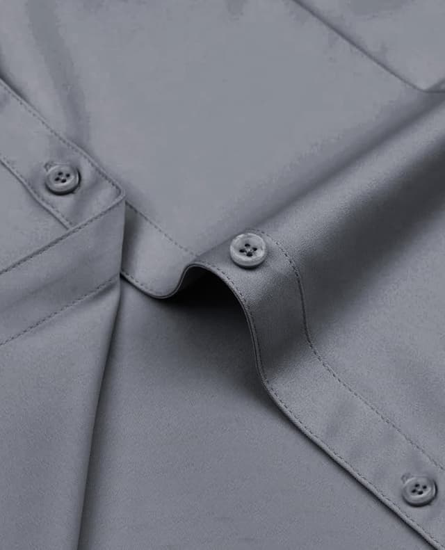 Detalle de siliteelon Damen-Bluse bügelfrei im Regular fit – Stretch-Oberhemd für Business und Freizeit