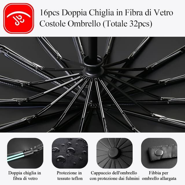 Thumbnail 2 de LENDOO Ombrello compatto 16 stecche