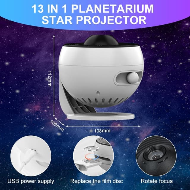 Thumbnail 1 de Adiwo Proyector de Cielo Estrellado 13 discos 🌌