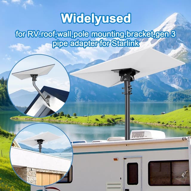 Detalle 2 de Starlink Gen 3 Mount (Pole Mounting Kit) for Standard Dish V3, Black