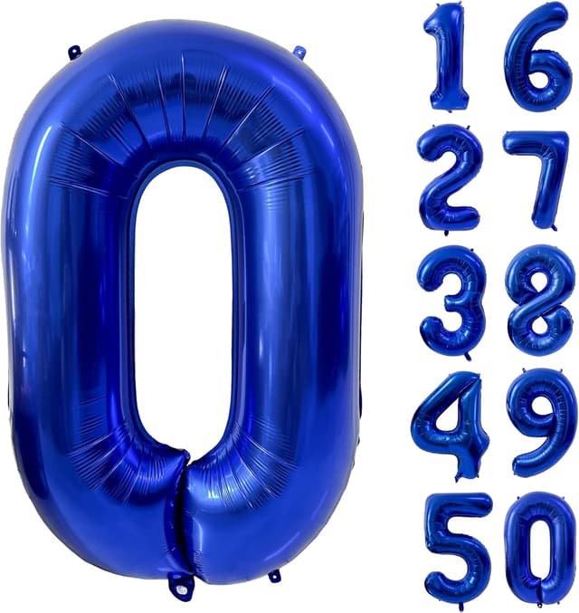 Detalle de 40 inch Dark Blue Number 0 Foil Balloon (Navy Blue) – Giant Helium/ Air Balloon for Birthday Party Decorations