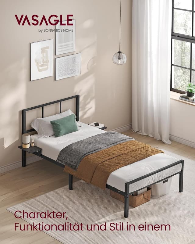 Detalle de Einzelbettgestell 90 x 200 cm mit Kopfteil