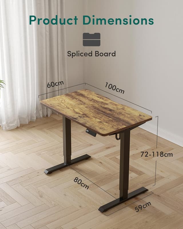 Detalle de FEZIBO Electric Standing Desk 100 x 60 cm adjustable sit‑stand desk