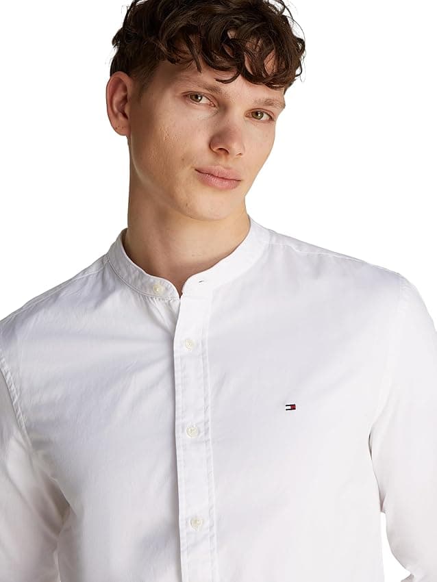 Detalle de Tommy Hilfiger Camisa Mao blanco L, algodón 100%
