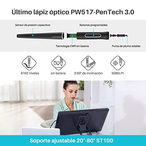 Thumbnail 4 de HUION Kamvas 22 Plus 🖥️ Tableta Gráfica con Pantalla 21.5"