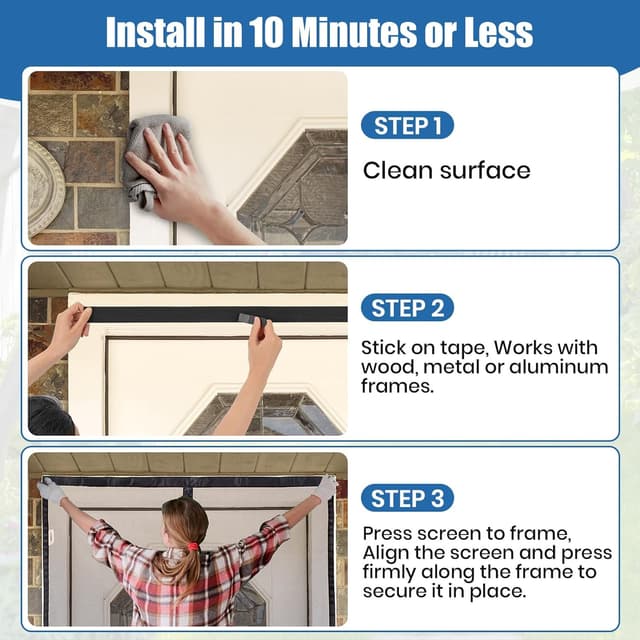 Detalle 1 de Velway zanzariera magnetica 90 x 210 cm